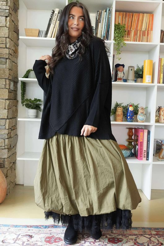 Paloma Pouf Layering Dress Olive
